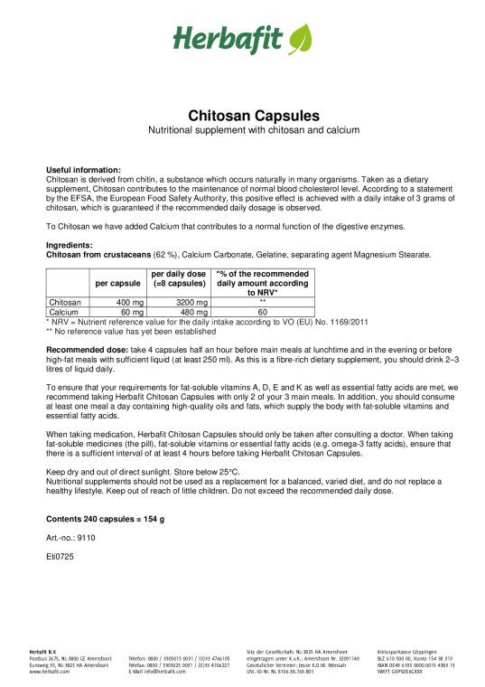 Chitosan Capsules » Order online now | Herbafit
