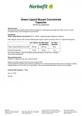 Green Lipped Mussel Concentrate Capsules 180 g