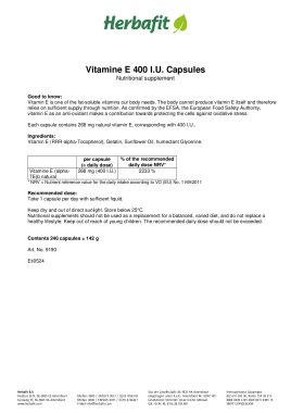 Vitamin E 400 I.U. Capsules 143 g