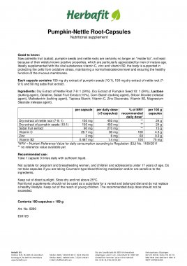 Pumpkin - Nettle Root Capsules 63 g